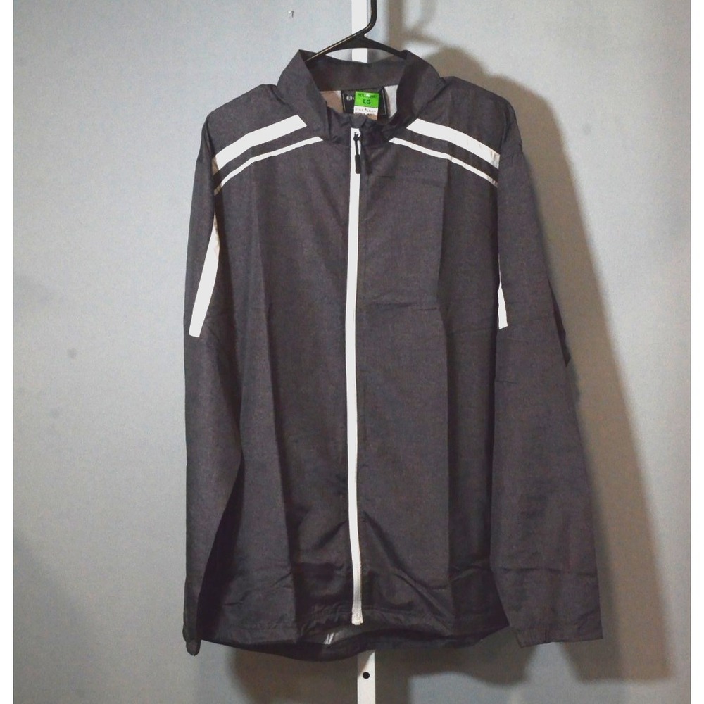 NWT Holloway Size L Light-Weight Raider-Model Jacket Dark Gray w/White Trim